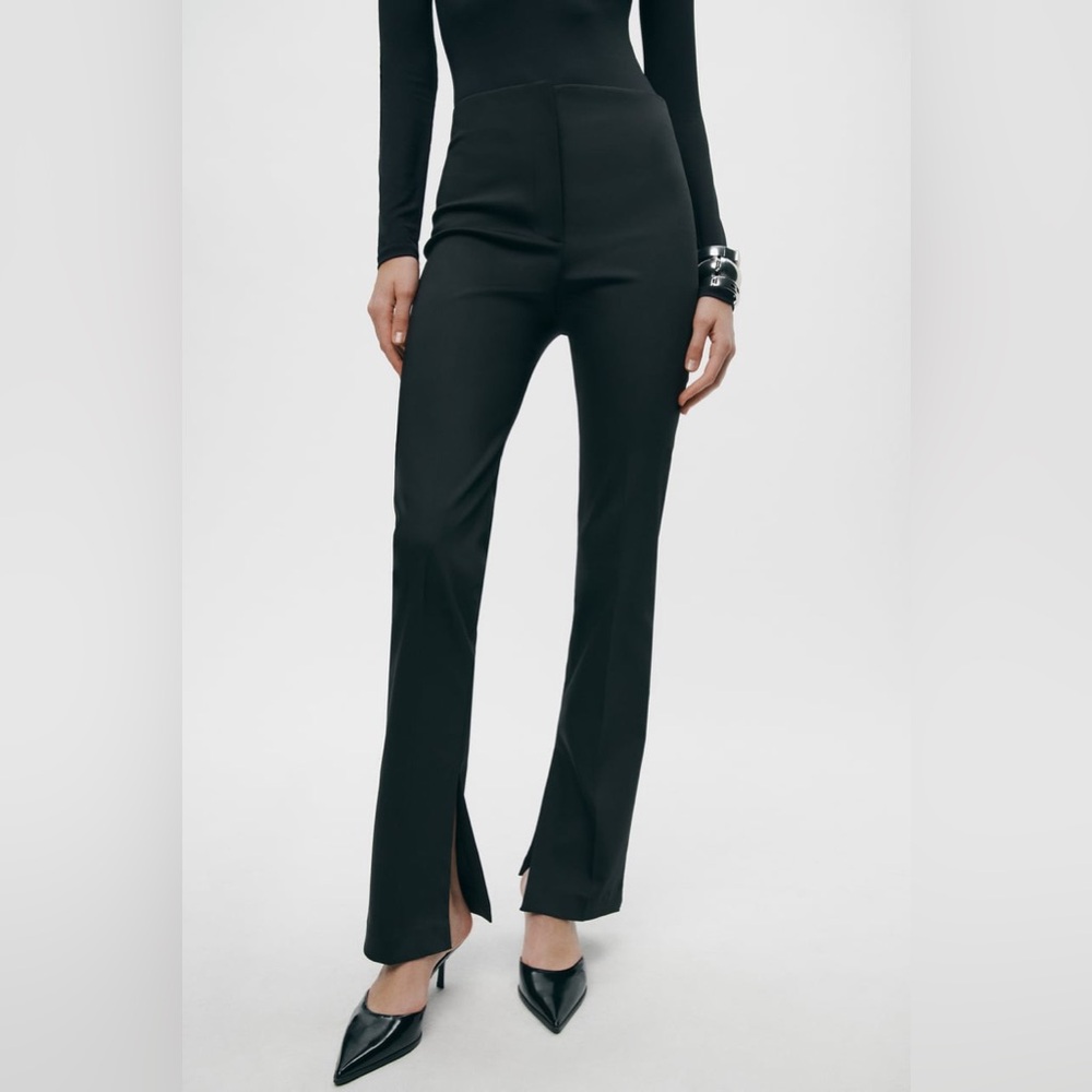 ZARA split leg skinny black trousers - NWT Size S